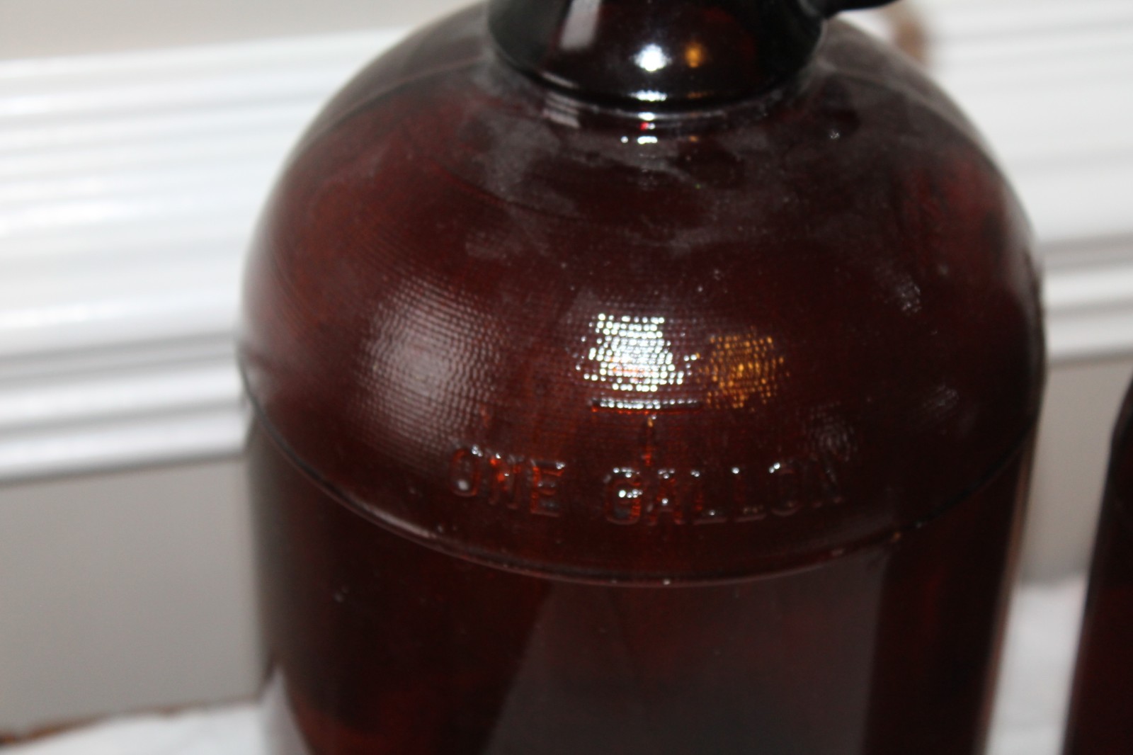 Vintage 1950 Amber Brown Glass Gallon and Half Gallon Clorox Bottle Set