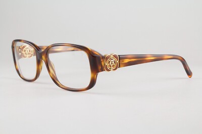 Very Rare Authentic Chanel 3130 c. 502 52mm Tortoise Gold Glasses Frames Italy
