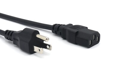 Medical Power Cable 5-15PC to C13, 10A-250V, 18AWG, 15FT - Ship Same Day