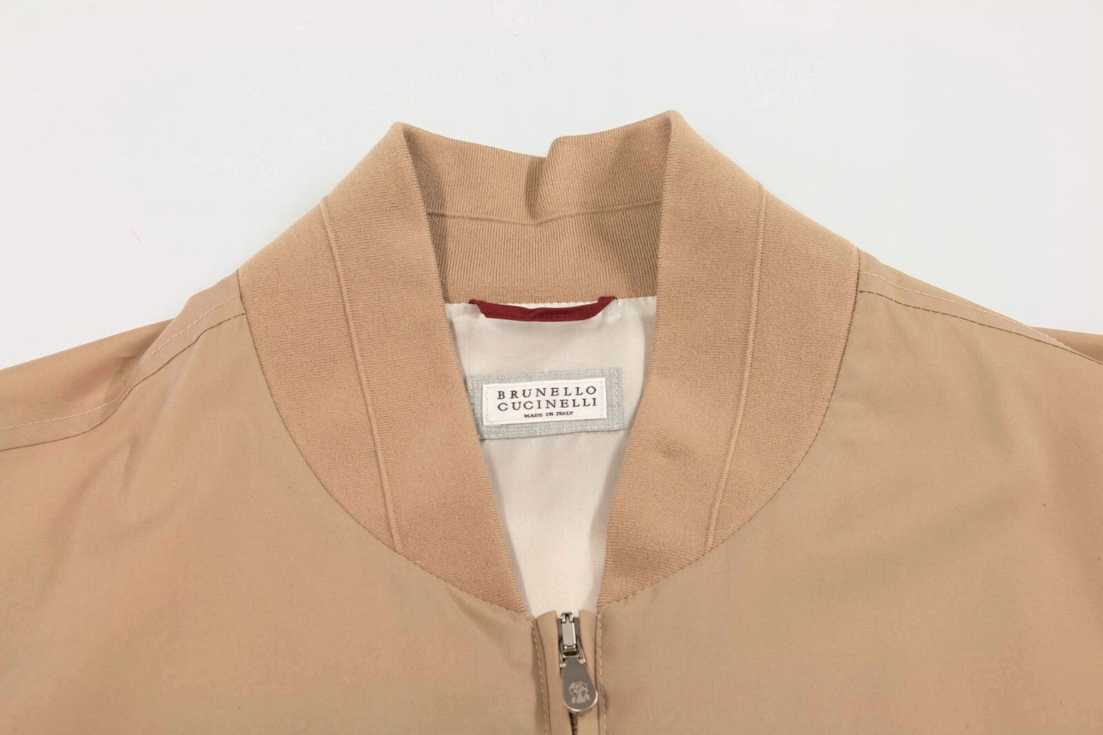 Pre-owned Brunello Cucinelli Nwt$2995  Men's Bomber Jacket With Logo Engraved Hardware A248 In Brown