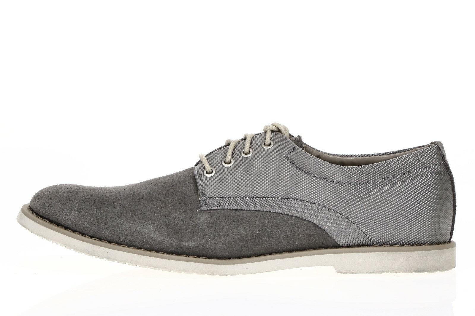 CALVIN KLEIN Mens Gray Suede Fabric Oxfords Sz 10 M