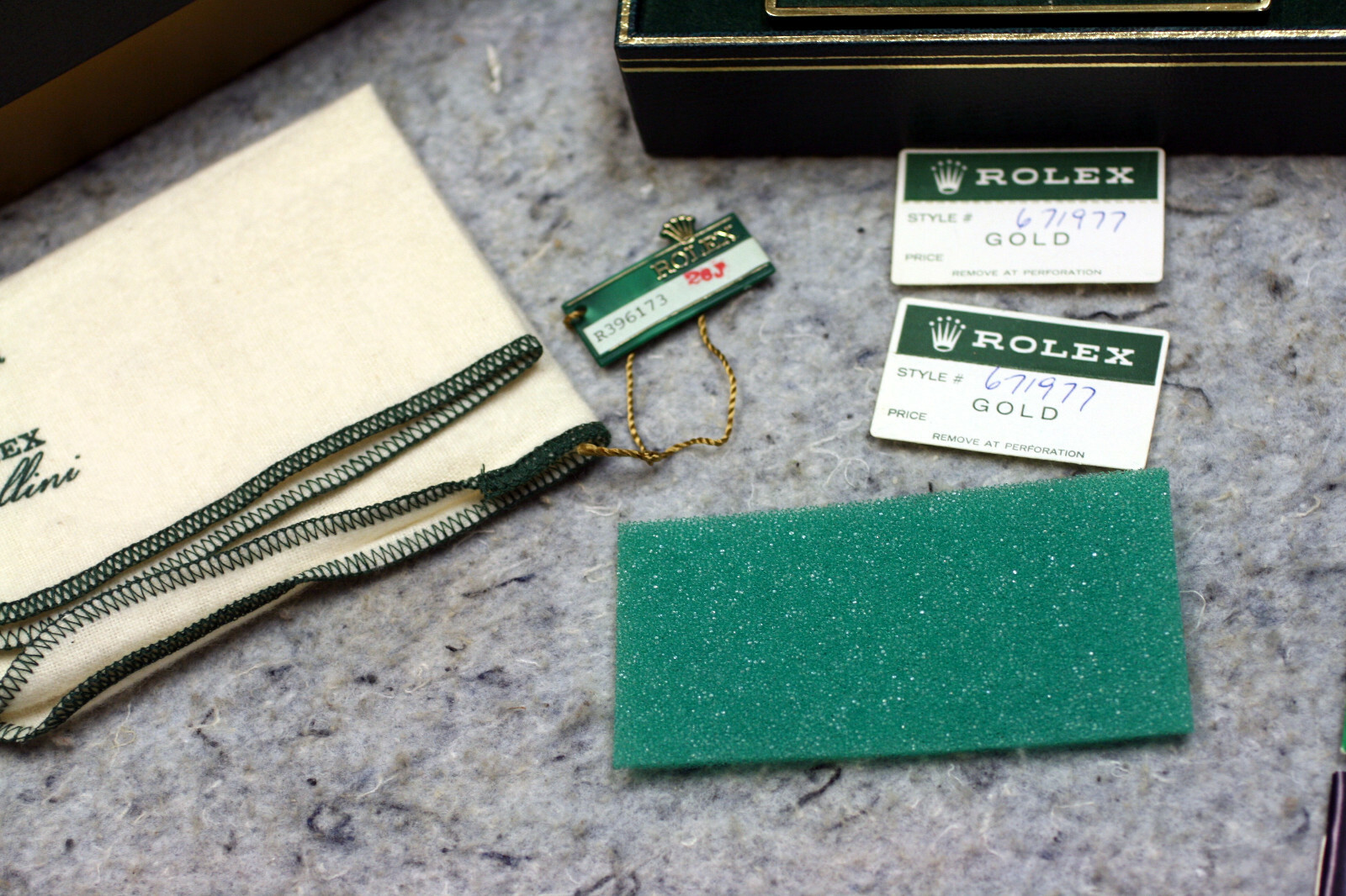 1989 VINTAGE ORIGINAL ROLEX GREEN LADIES WATCH BOX W/Extras