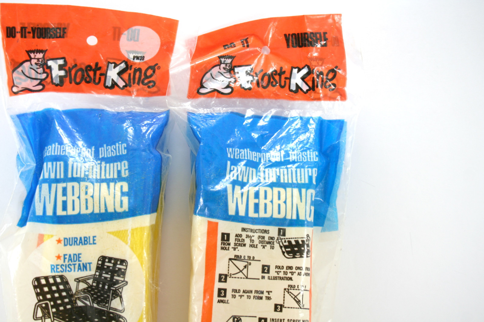 2 Packs Frost King Lawn Furniture Webbing Yellow 2.5