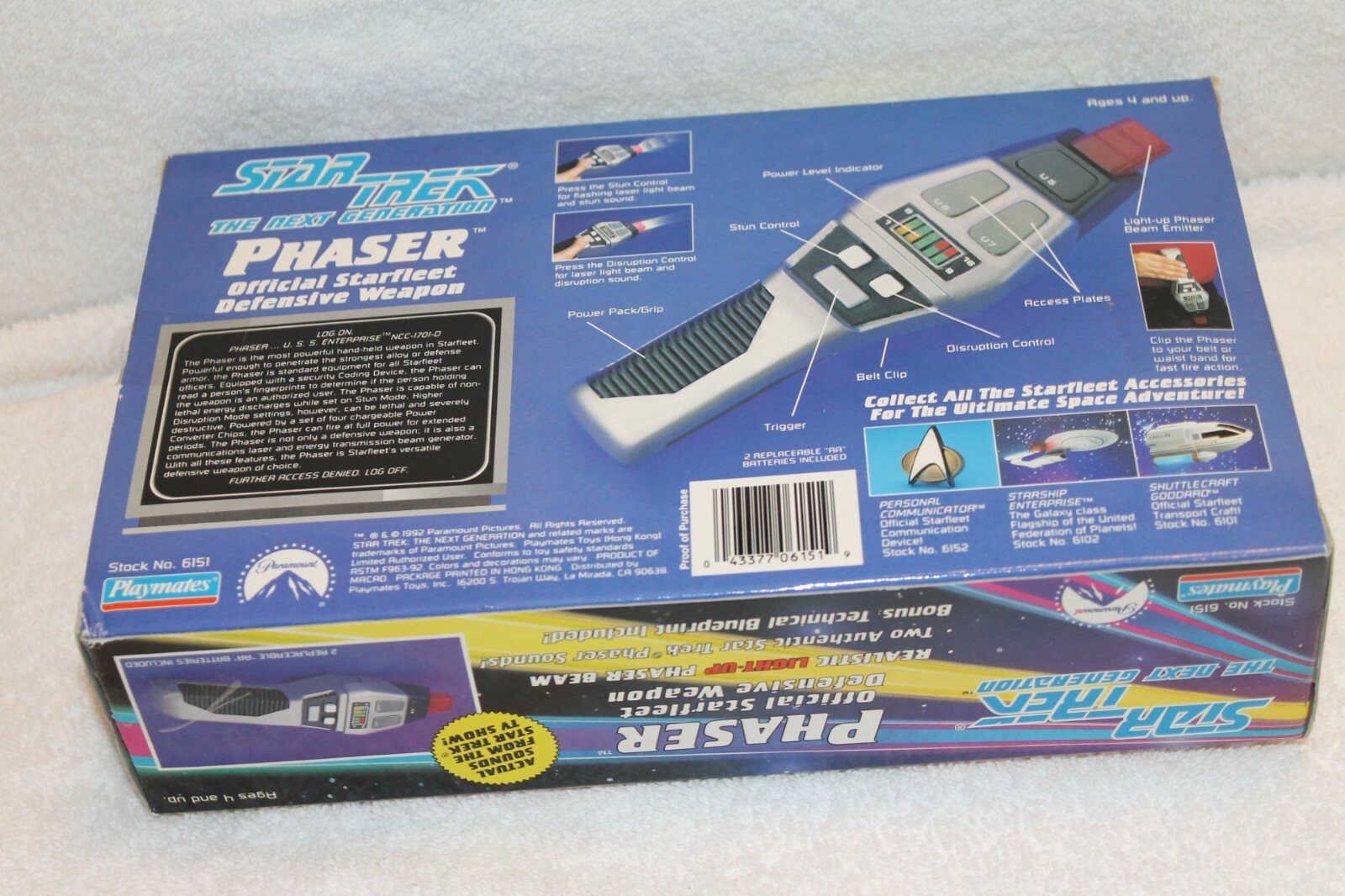 MIB Star Trek TNG The Next Generation Phaser Playmates 6151 1992