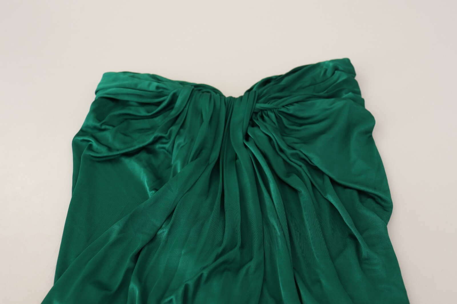 Pre-owned Dolce & Gabbana Skirt Pencil Cut Pleated Dark Green High Waist Midi It40/us6/s