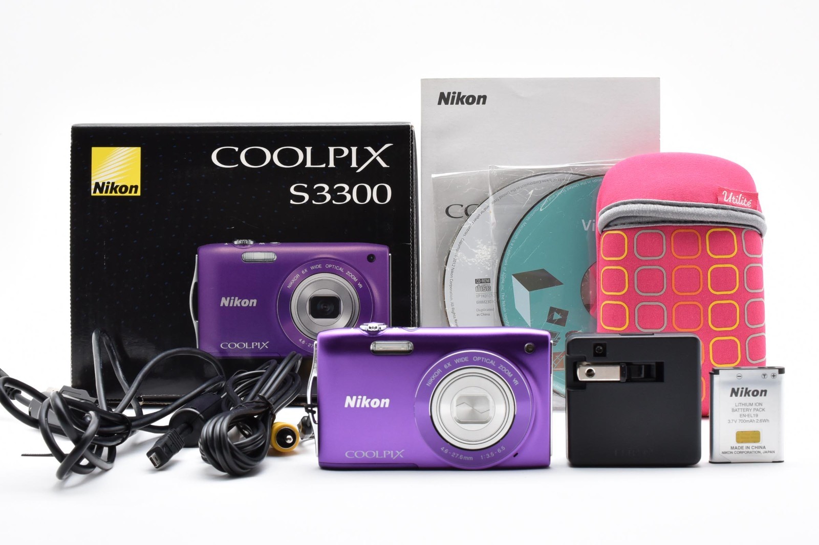 Nikon ＣＯＯＬＰＩＸ　Ｓ3300　デジカメ　パープル Amazon.com : Nikon COOLPIX S3300 16 MP Digital Camera with
