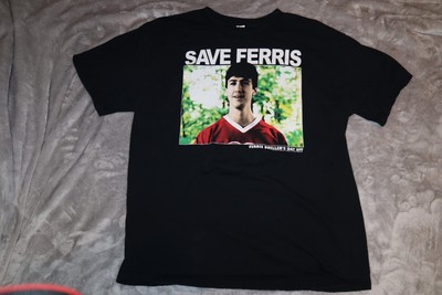 Ferris Buellers Day Off T Shirt Men's XL Black short sleeves ''save Ferris''