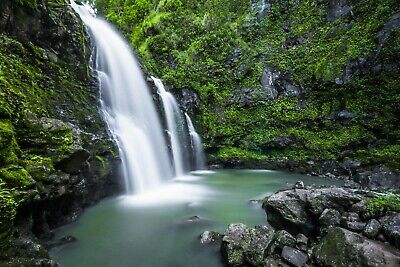 Mountain Waterfall River Forest Nature Landscape HD POSTER   