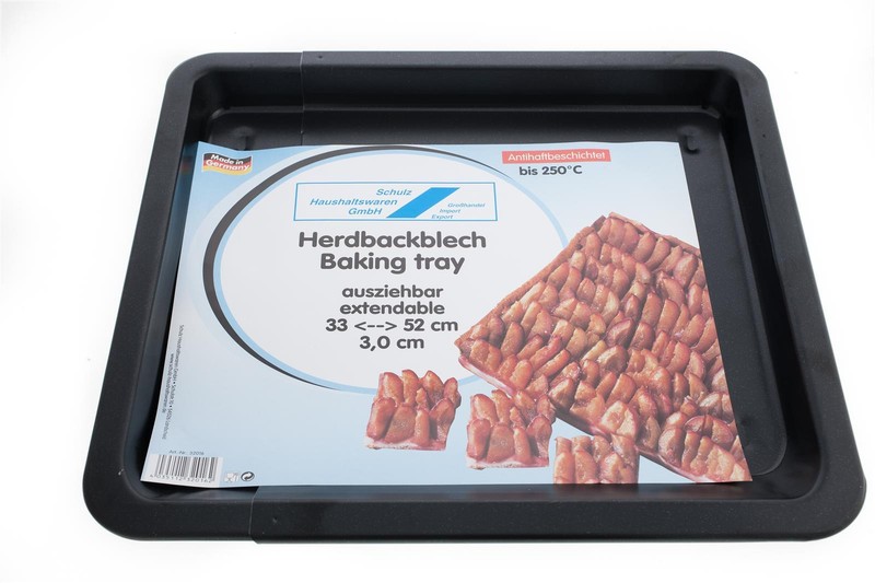 Backblech Ausziehbar 33 - 52 Cm Beschichtet Backofenblech Antihaft, Schwarz