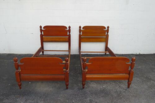 Early 1940s Solid Mahogany Pair of Twin Size Beds 2580