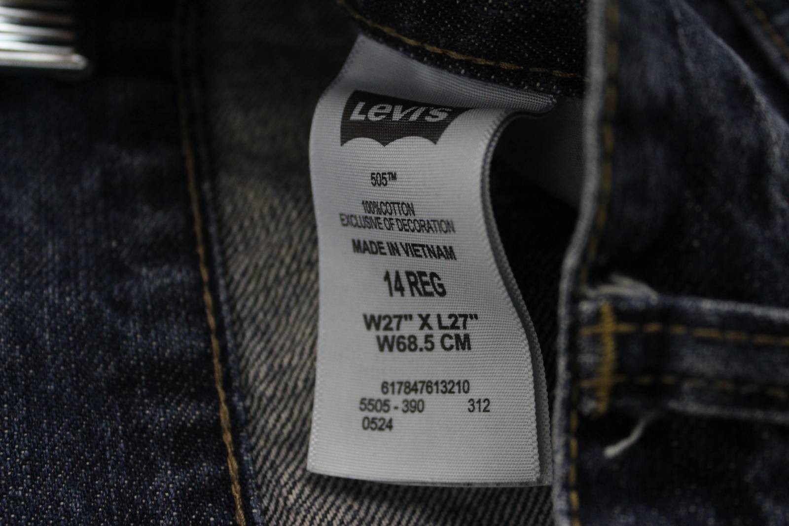 Boys LEVIS 505 STRAIGHT LEG DENIM JEANS W27 x L27 14 REG (H)