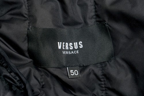 Pre-owned Versace Versus Men's Black Lightly Insulated Full Zip Jacket Size Xs S M L