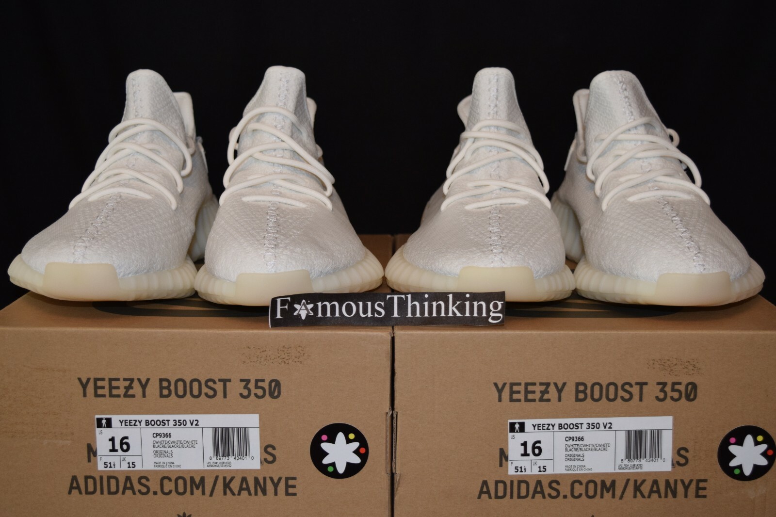 ノークレー ヤフオク! - adidas YEEZY BOOST CP9366 CWHITE WHITE