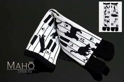 MADE IN JAPAN tabi split two toe socks CAT Piano Music Neko flip flops 25-28cm