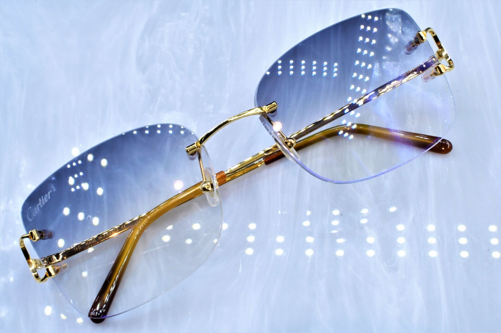 Cartier rimless vintage sunglasses fred glasses BIG C decor