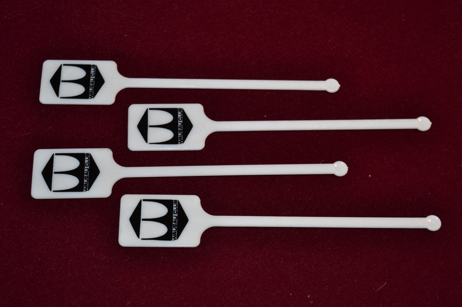 Vintage Wausau Club Swizzle Stir Sticks Lot of 4 New & Unused Free Shipping