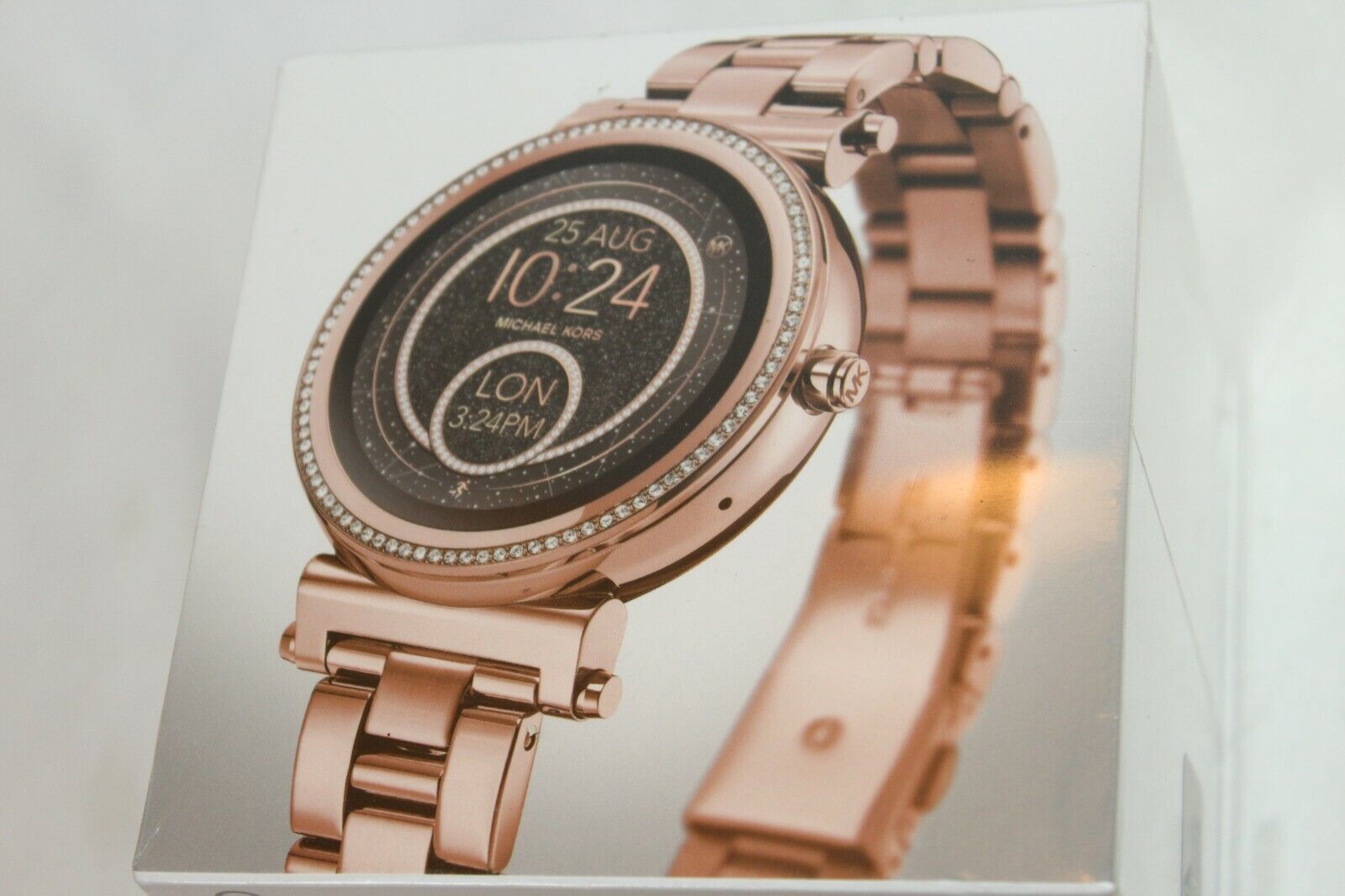 Pre-owned Michael Kors Access Unisex Sophie Rose Gold Plated Smart Watch Mkt5004 | ModeSens