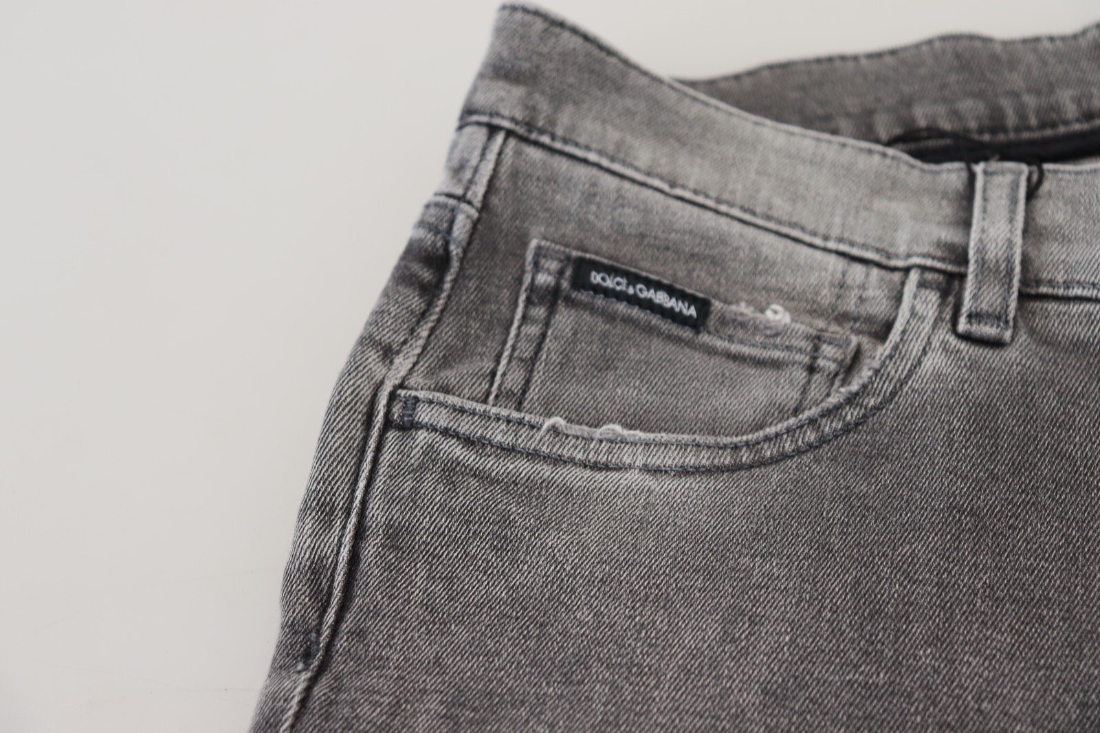 Pre-owned Dolce & Gabbana Jeans Grey Washed Cotton Skinny Denim It44/w30/xs Rrp 820usd In Gray
