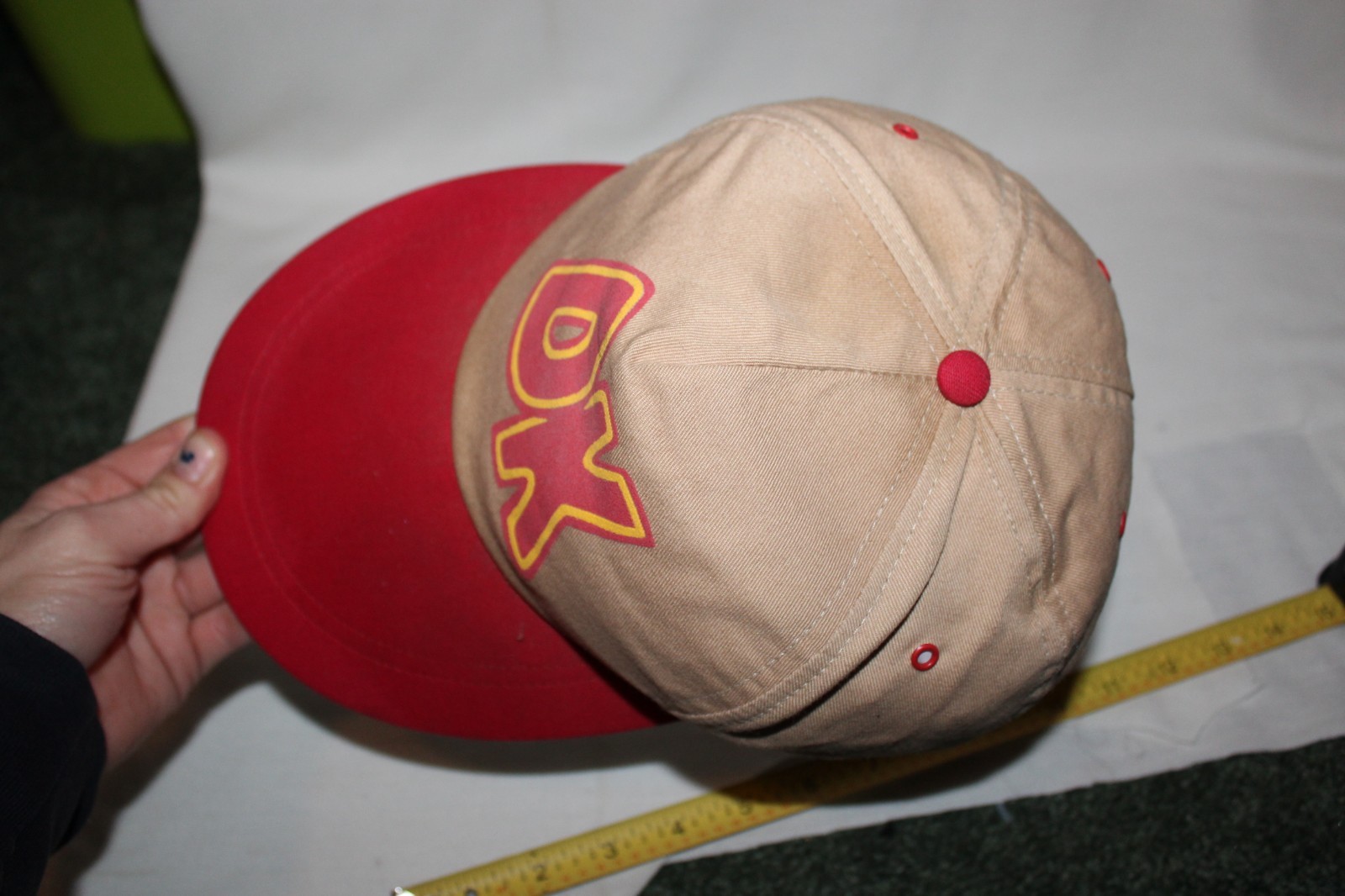 Tan Red DK Donkey Kong Nintendo Hat Snapback Vintage Promo RARE HTF Baseball