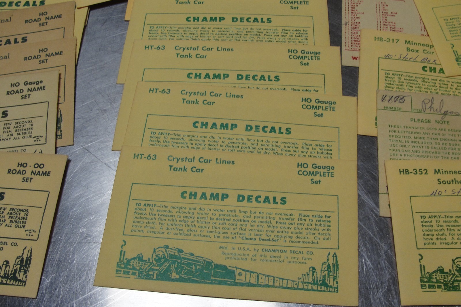 HO Scale Champ Decals, Walthers all new 192 pcs