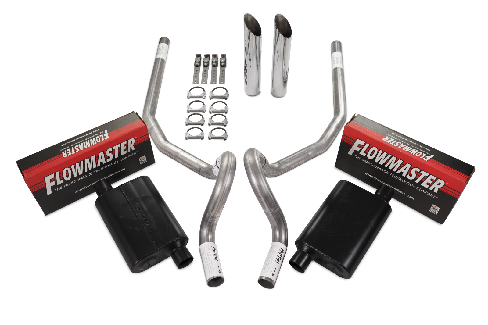 Flowmaster 40 2本セット Amazon.com: Truck Exhaust Kits - Shop Line Dual Exhaust