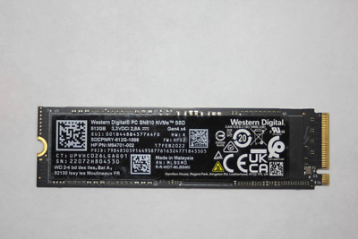 WD 512GB GEN4 PCIe NVMe M.2 2280 SSD Internal Solid State Drive SN810