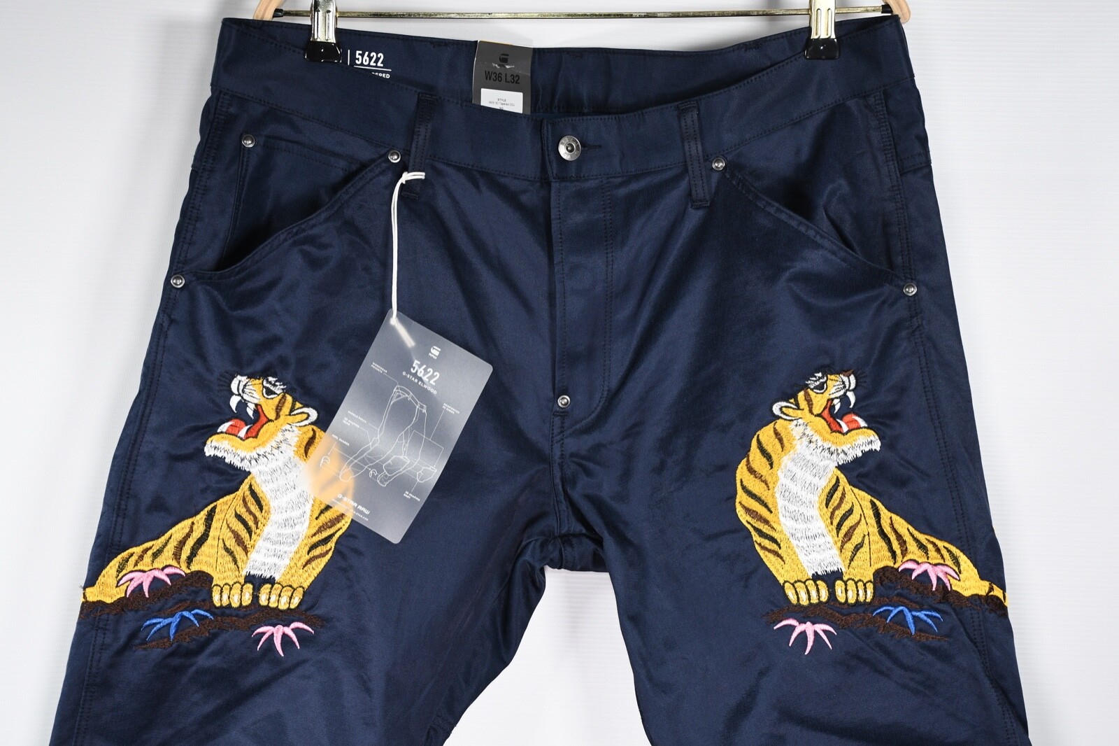 Pre-owned G-star Pharrell Williams 3d Tapered Muay Thai Sateen Men's Jeans W36/l32 In Blue