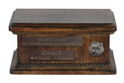 Westie - Urn for dog s ashes with relief, sentence, low model ArtDog