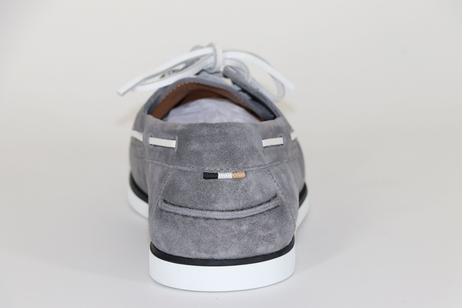 Pre-owned Hugo Boss Boat Shoes, Mod. Bannie_derb_sd, Size 44 / Us 11, Medium Grey In Gray