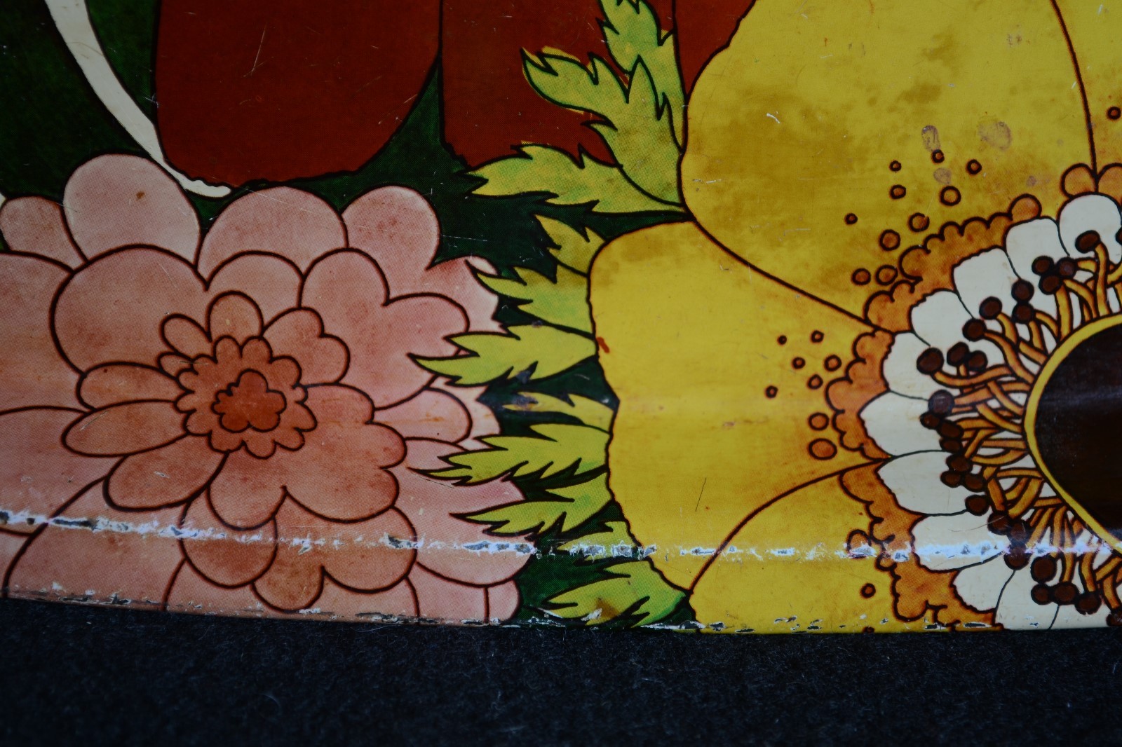 Metal Floral Serving Tray Resembles Clarice Cliff Ceramics Made in Great Britain