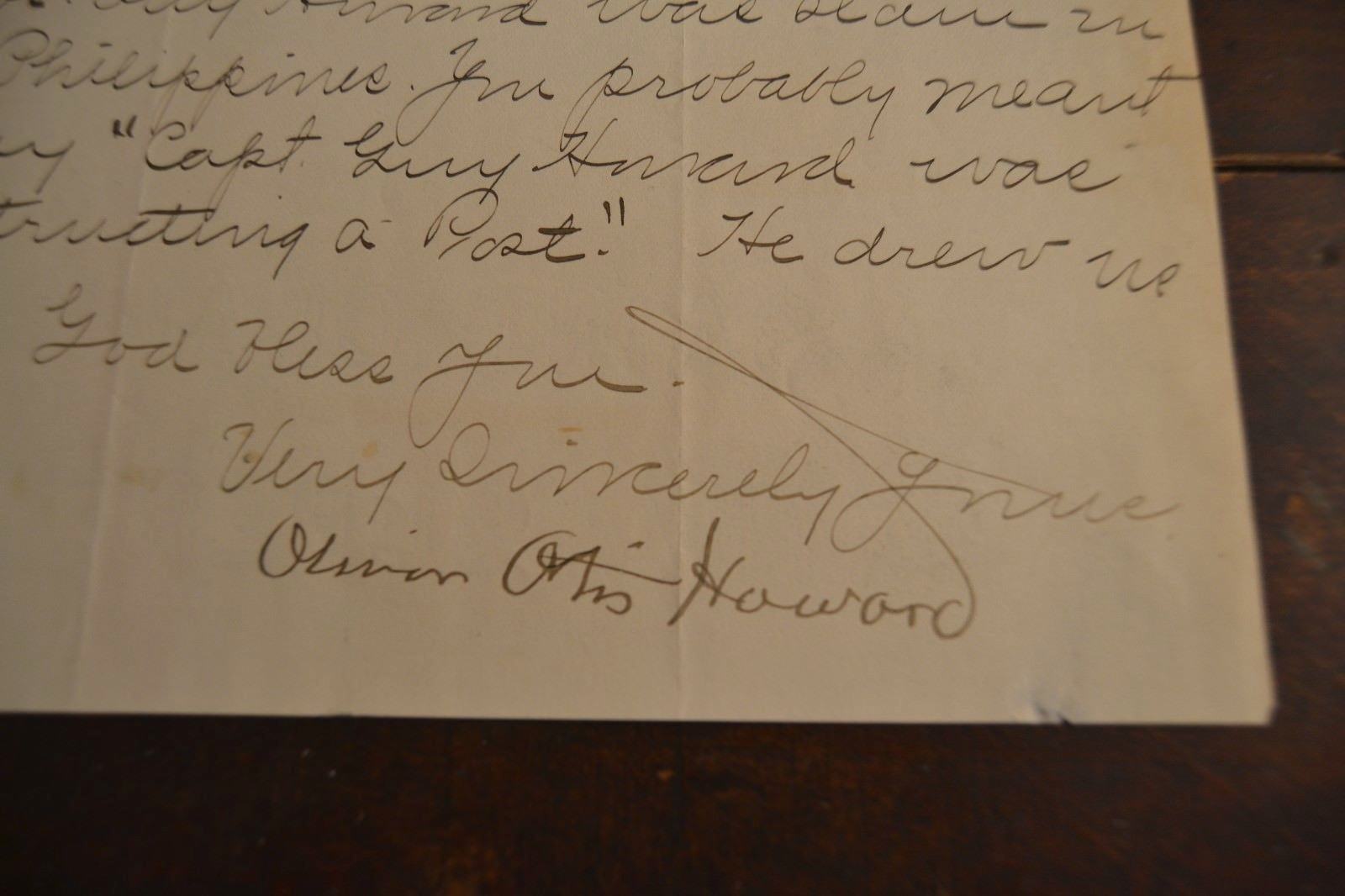 General Oliver Otis Howard 1900 Autograph on Lincoln Memorial U Stationary