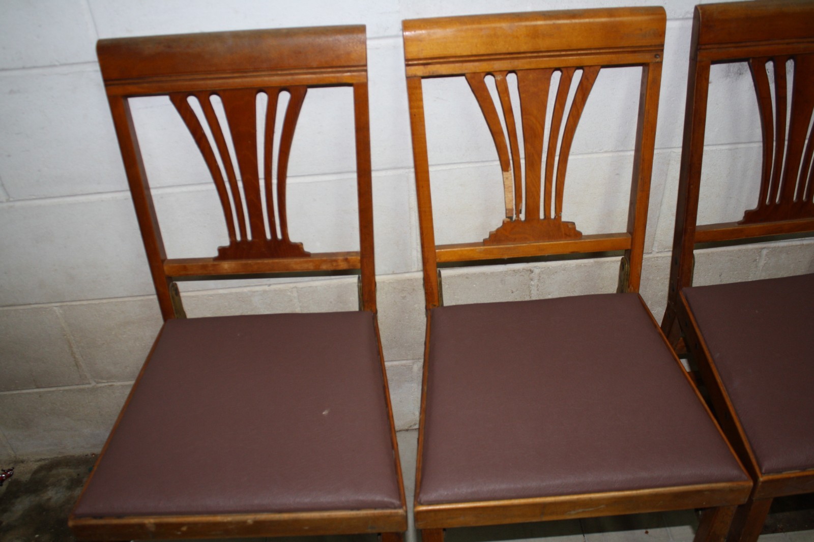 Lot Of 4 Leg O Matic Folding Chair, Brown Chairs, Estate Sale Find