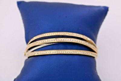 Phillip Charriol 18k Two Tone Gol 2.00 CT Diamond Ladies Bangle, 44gm, S105612