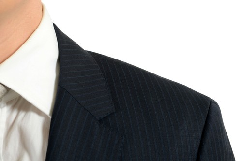 Pre-owned Hugo Boss "the James4/sharp6" Men's 100% Wool Blue Two Button Suit Us 40l It 50l