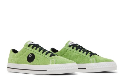 Pre-owned Converse Stussy X One Star Pro Low '8 Ball' A03712c In Green Flash/white/black