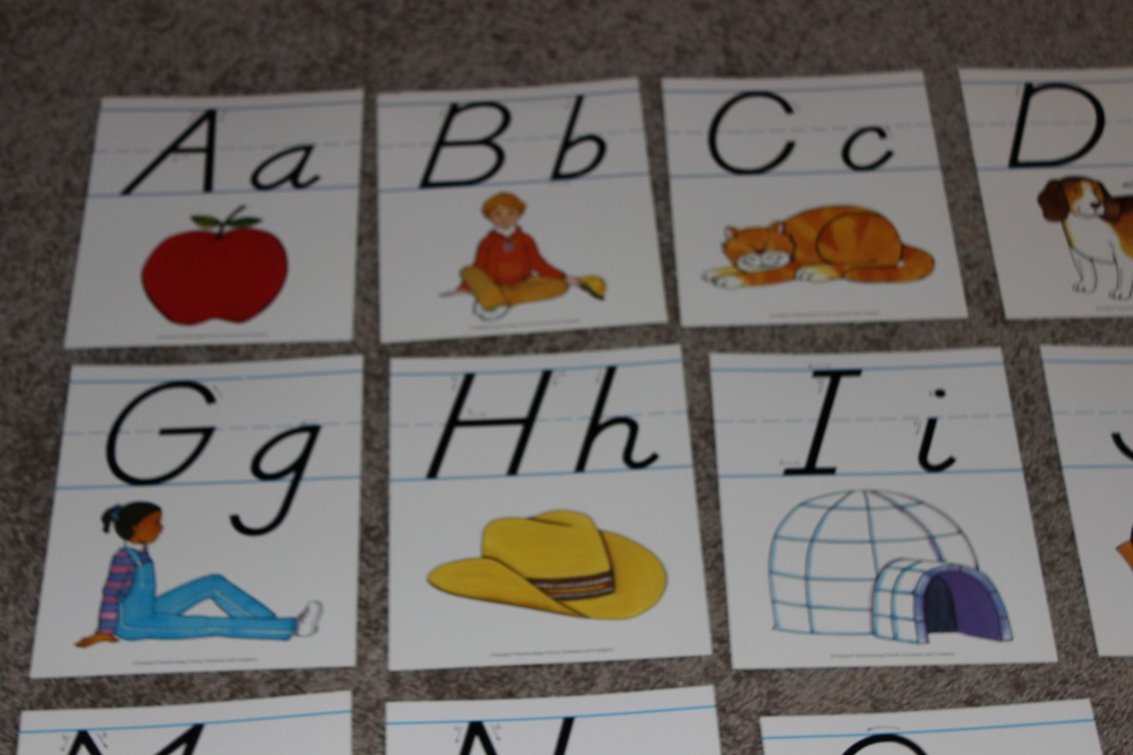 Vtg 1993 D'Nealian Alphabet and Number Teaching Cards Set 8 x 10 Home School