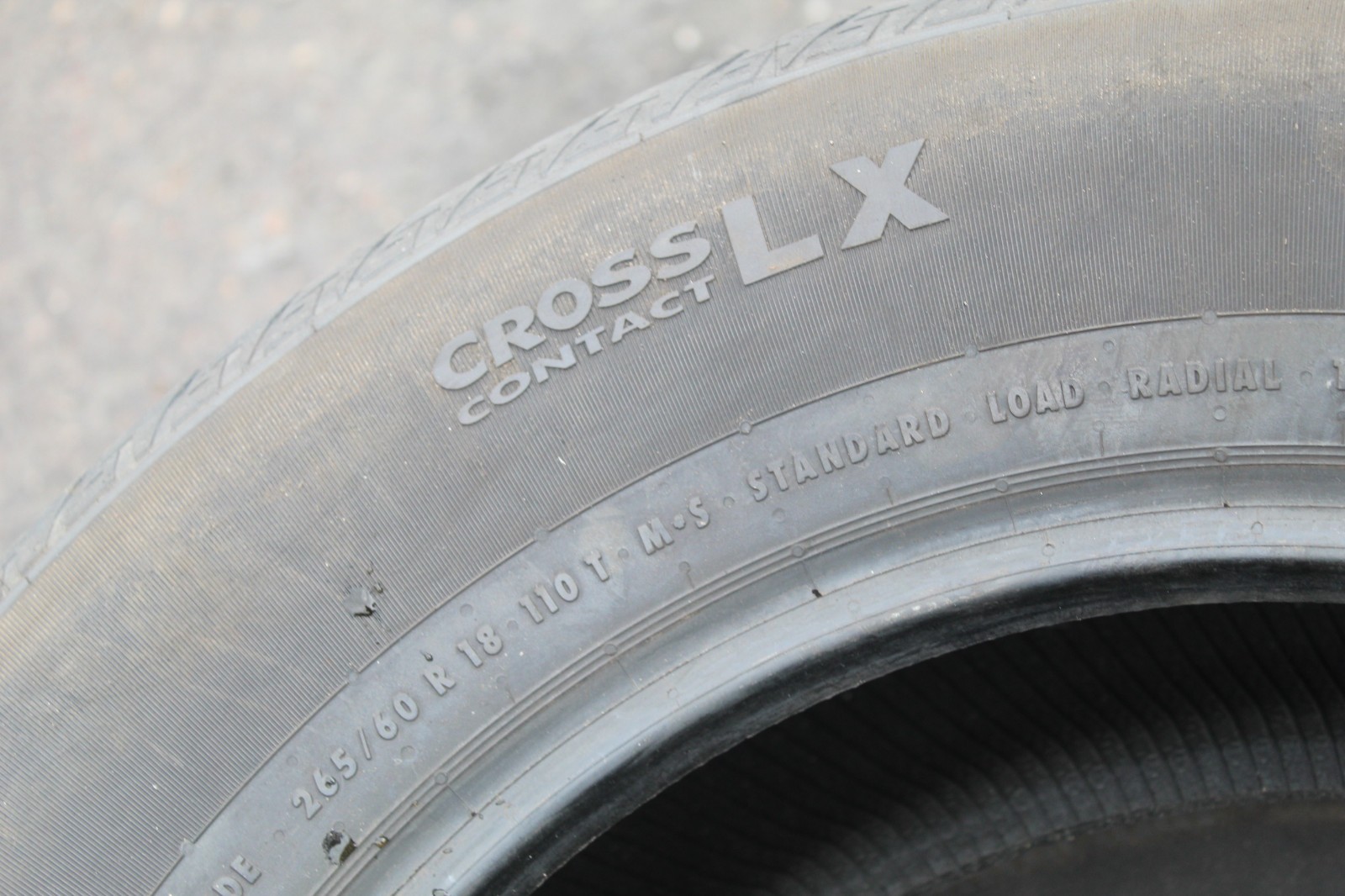 New 265 60 18 Continental, Cross Contact, M+S, XL, 91W x1 Tyre (F1_tyres) L3669