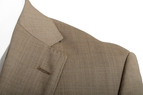 Pre-owned Hugo Boss Men's "johnstons5/lenon1" Regular Fit 100% Wool Two Button Suit In Beige