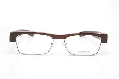GOLD AND WOOD RIMMED EYEGLASSES GLASSES SUNGLASSES B13.2 #17E
