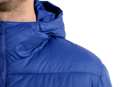 Pre-owned Versace Men's Blue Logo Full Zip Hooded Parka Jacket Sz S M L Xl 2xl