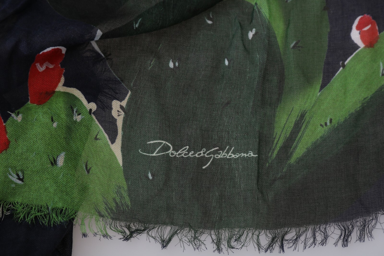 Pre-owned Dolce & Gabbana Scarf Modal Multicolor Taormina Wrap Shawl 135cm X 130cm $550