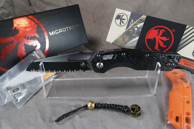 BRAND NEW: Microtech MSI Knife Carbon Fiber Scales 2-Tone Fully Serrated Blade