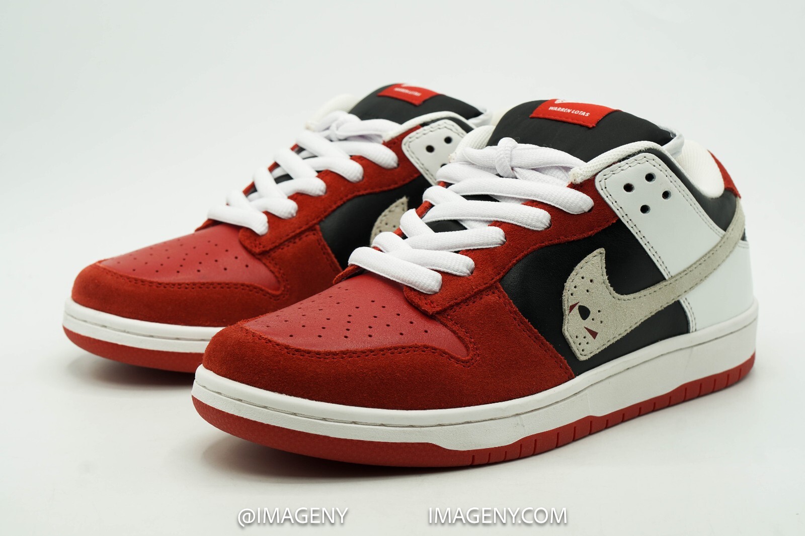 Pre-owned Warren Lotas Dunk Jason Vorhee Shoe Size 8.5 Severed Head Red Alpine White In Multicolor