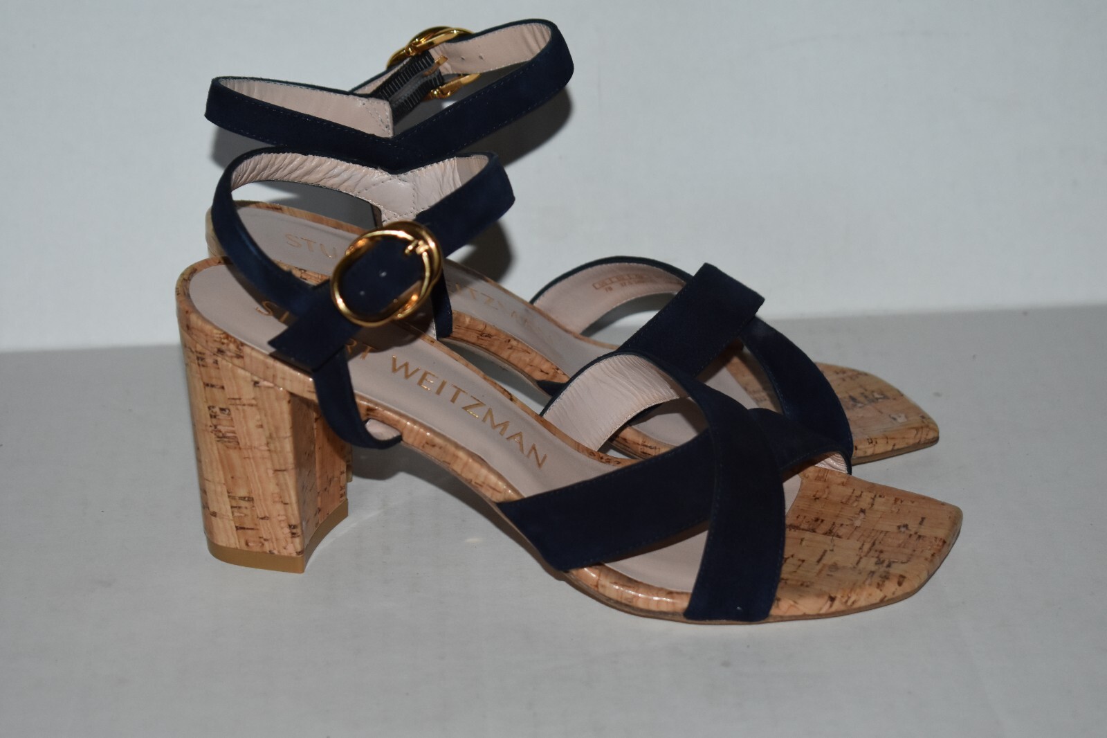 Stuart Weitzman Analeigh Dancer 75 block suede sandal