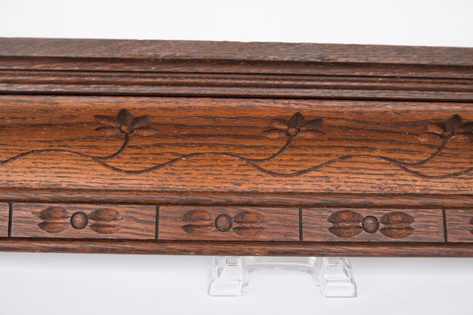 Large Antique French Carved Walnut Shelf & Plate Rack