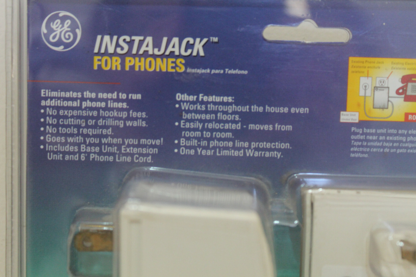 GE General Electric Instajack Wireless Phone Jack System Base Extension TL96595