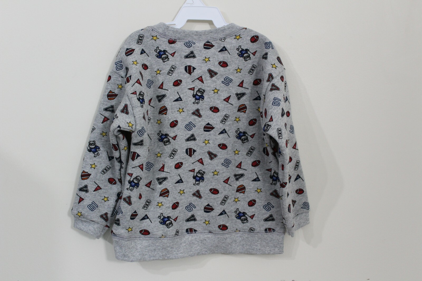 Hanes Unisex Toddler Pullover Sweater Heather Gray Varsity Football Print 3T