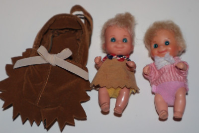 Lot Of 2 Vintage Mattel 1973 SUNSHINE FAMILY Baby dolls