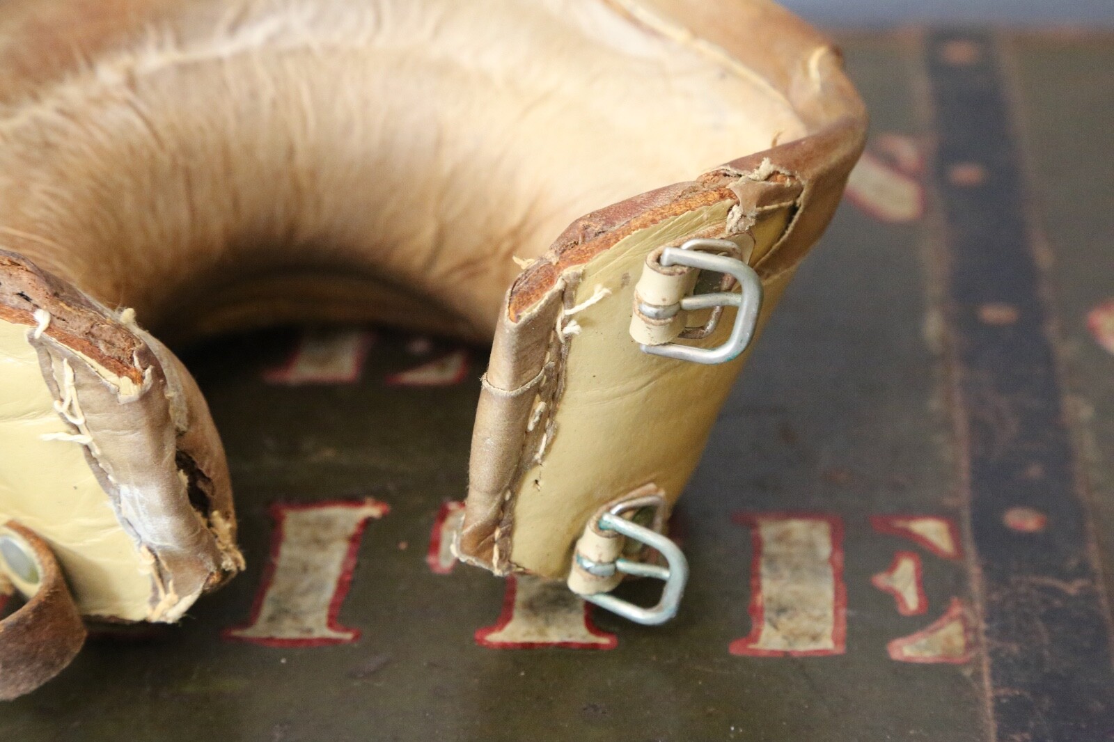 Antique Leather Metal Medical Neck Brace Vintage Child Doctor Oddity Hospital