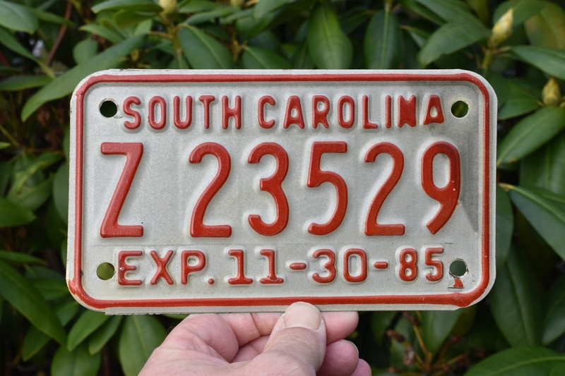 Fine Authentic 1985, 85 SOUTH CAROLINA, SC Motorcycle License Plate, Tag Z 23529 | eBay